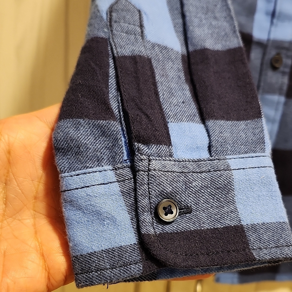 Divided Kids Blue and Black Plaid Button Down Shirt - Picture 4 of 9